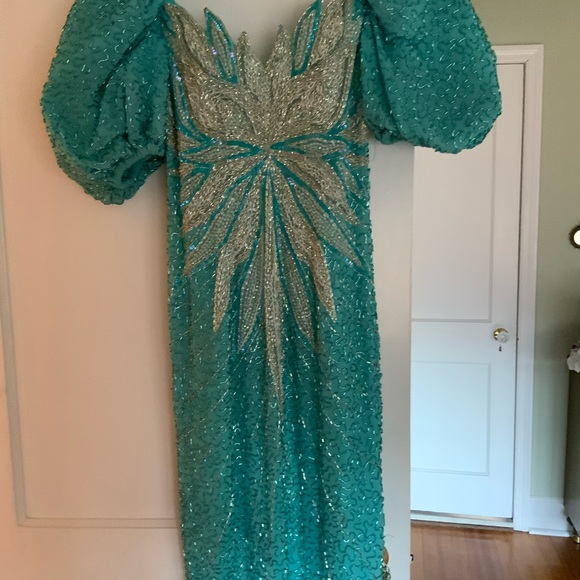 Dresses & Skirts - EVENING GOWN. WORN TWICE. SIZE S. HAND BEADED